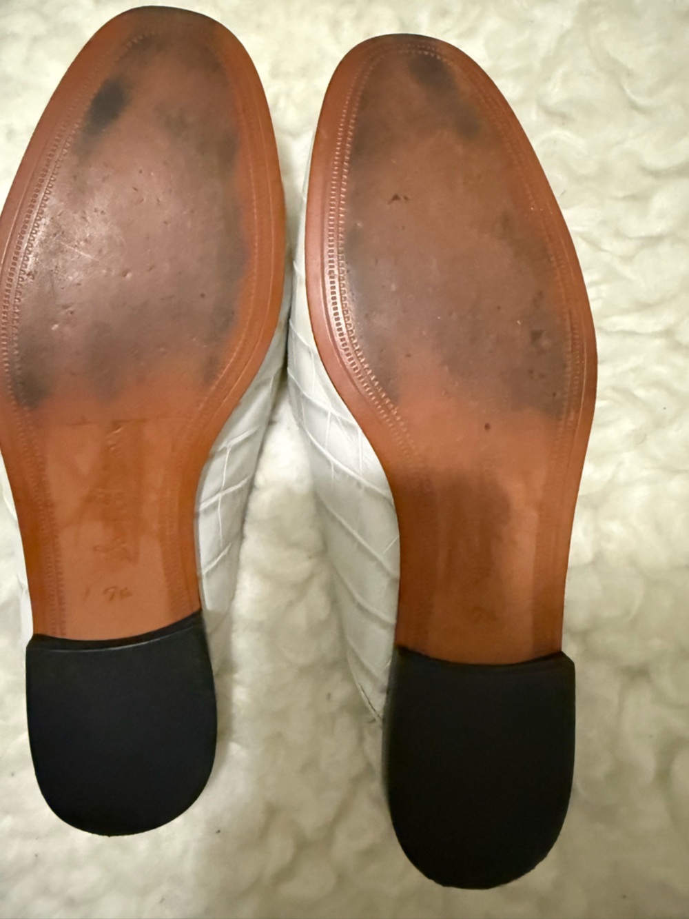 Sam Edelman Linnie Cream Croc-Embossed Horsebit Mules Loafers – Size 7.5 - Picture 5 of 6